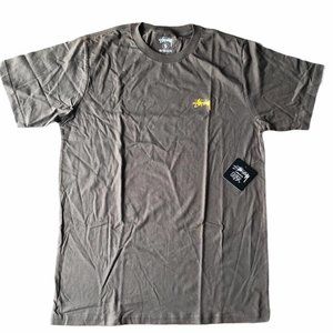 Stussy Brown Mens logo tee NWT Small